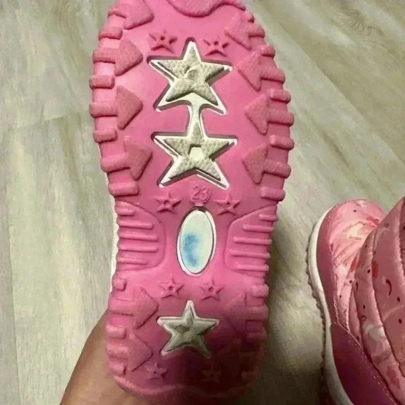 Merence girls kids  Pink Unicorn Winter Snow Boots size 23 us 7 - Picture 7 of 7